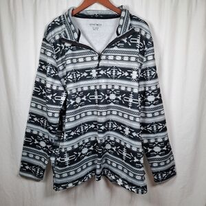 Black and White Men's Sweater Depart West 2X Large